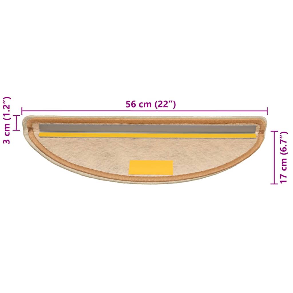 Selvklebende trappematter sisal 30 stk 56x17x3 cm sisal