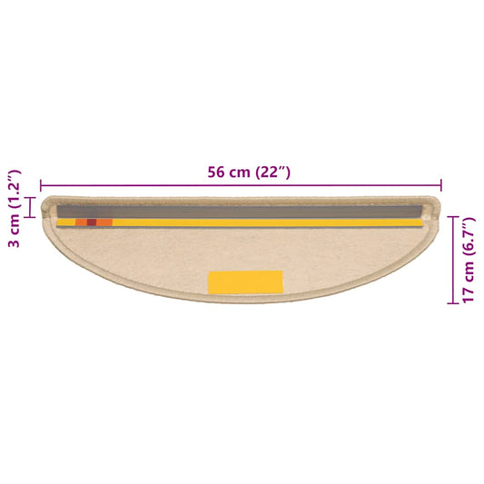 Selvklebende trappematter sisal 30 stk 56x17x3 cm mørk beige