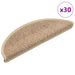Selvklebende trappematter sisal 30 stk 56x17x3 cm sand