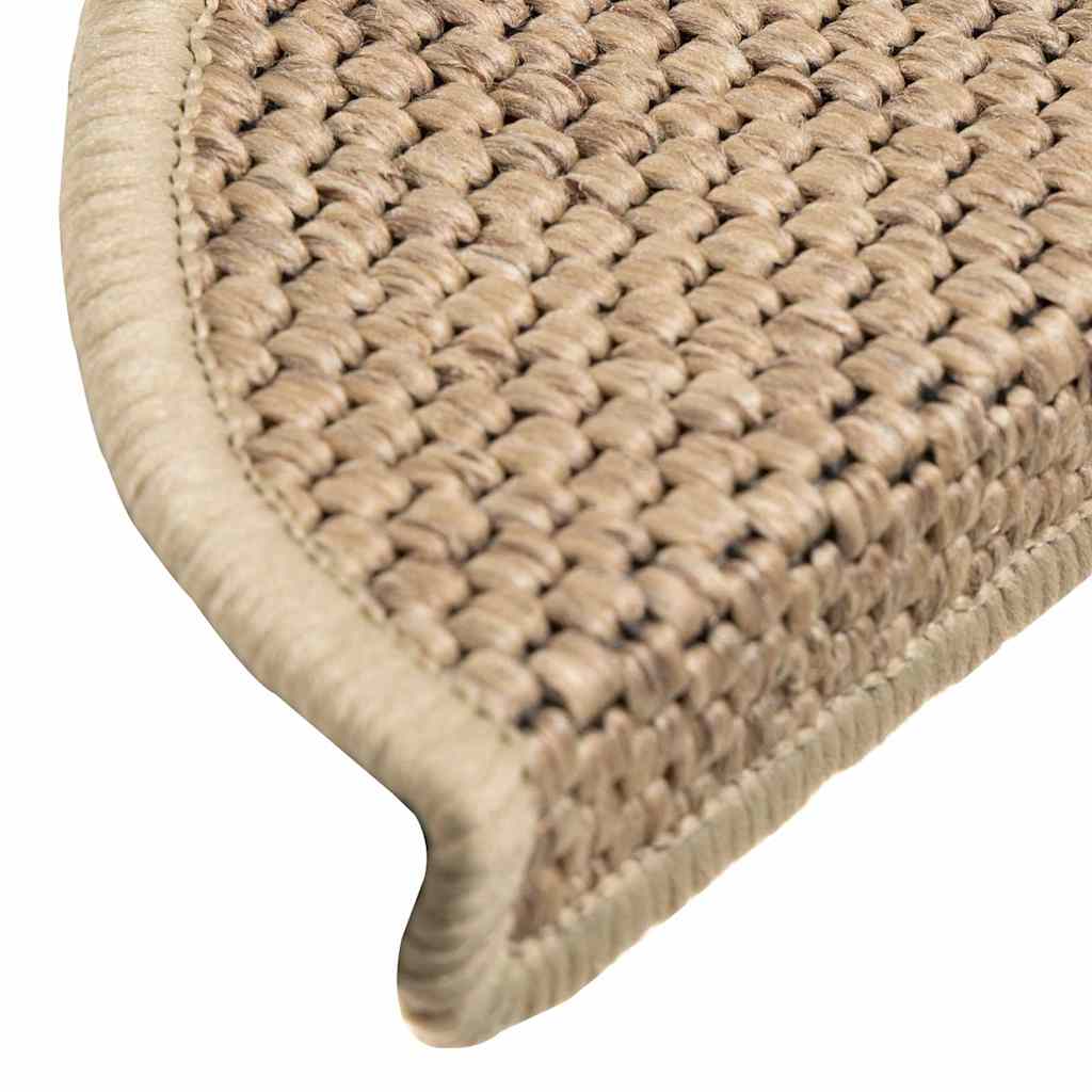 Selvklebende trappematter sisal 30 stk 56x17x3 cm sand
