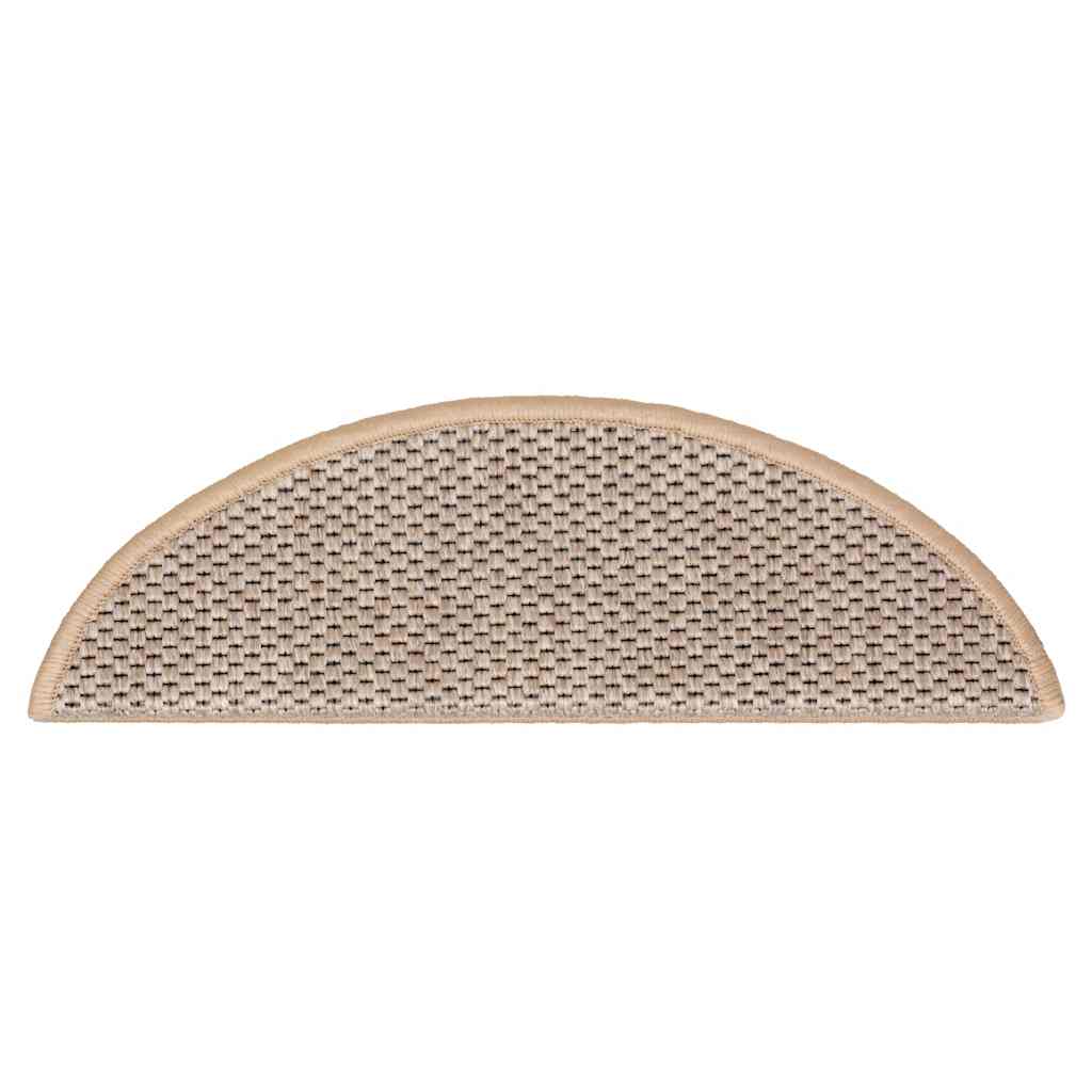 Selvklebende trappematter sisal 30 stk 56x17x3 cm lysebeige
