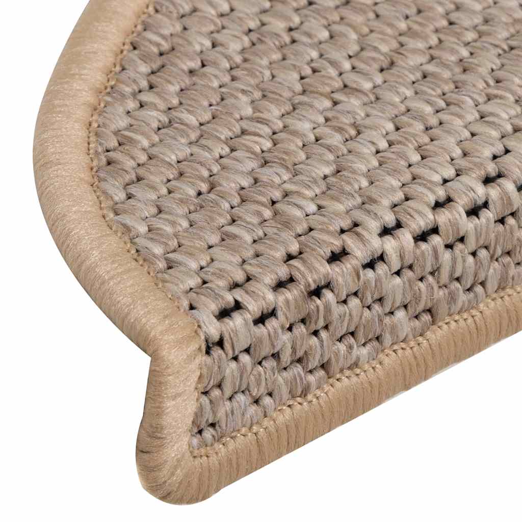 Selvklebende trappematter sisal 30 stk 56x17x3 cm lysebeige