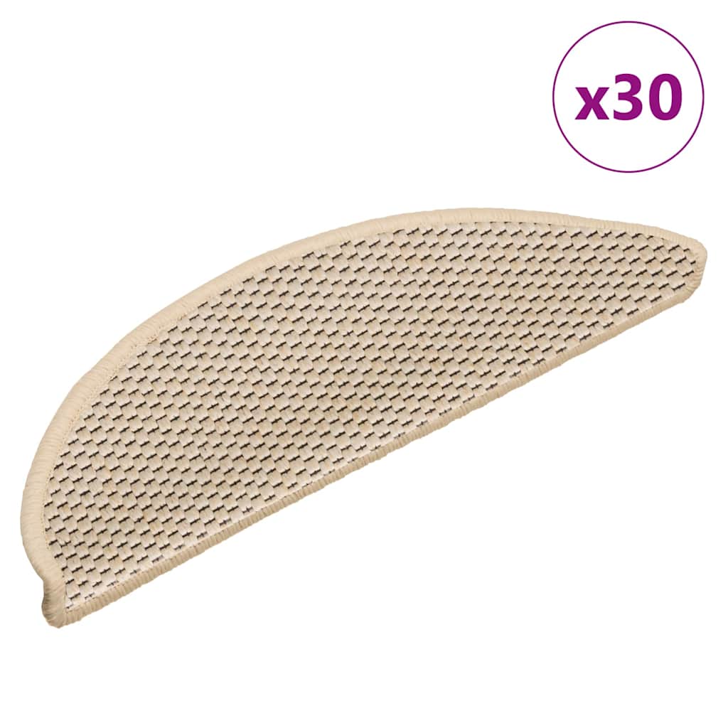 Selvklebende trappematter sisal 30 stk 56x17x3 cm berber
