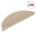 Selvklebende trappematter sisal 30 stk 56x17x3 cm berber