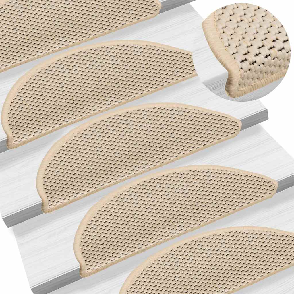 Selvklebende trappematter sisal 30 stk 56x17x3 cm berber