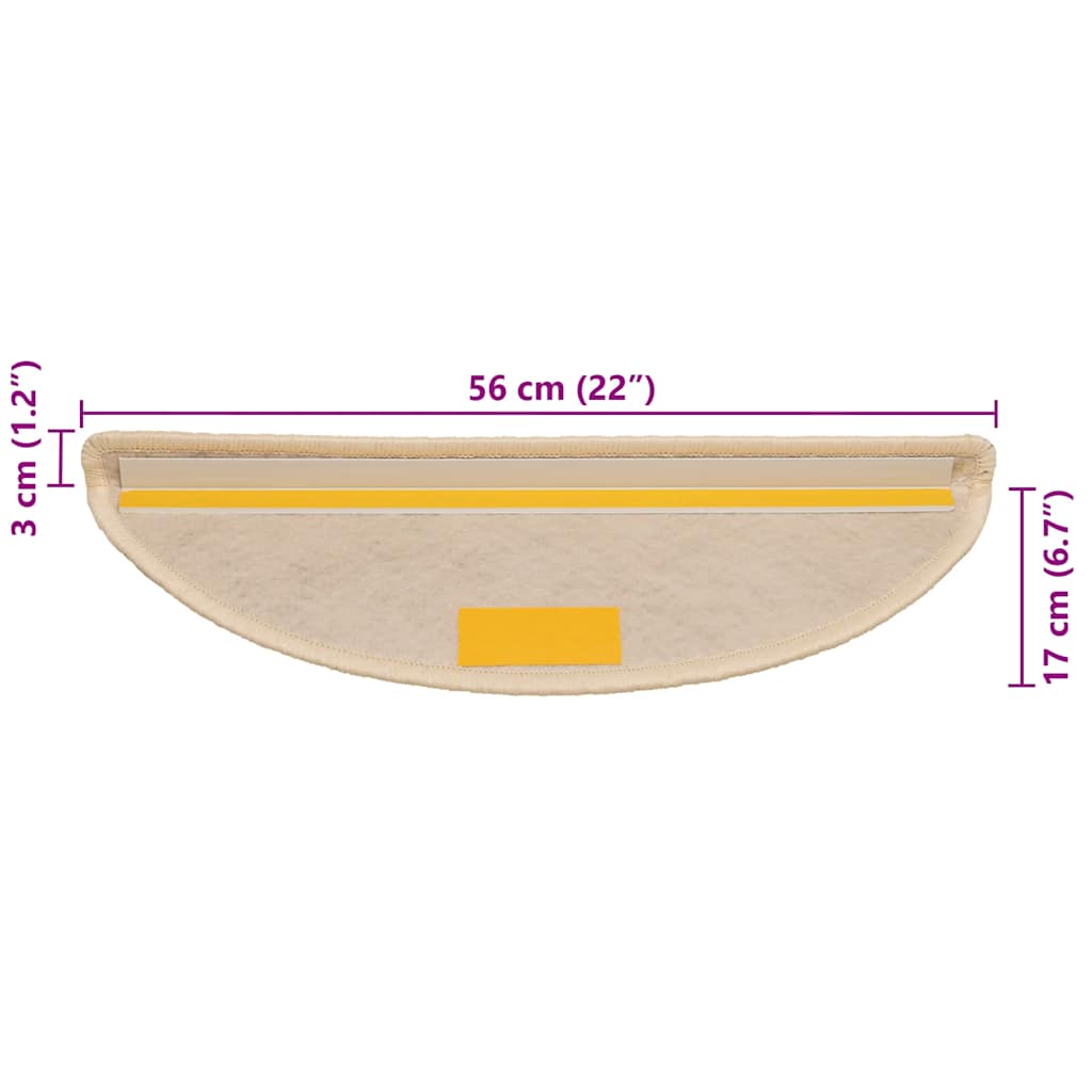 Selvklebende trappematter sisal 30 stk 56x17x3 cm berber