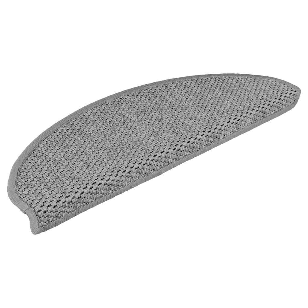 Selvklebende trappematter sisal 30 stk 65x21x4 cm sølv