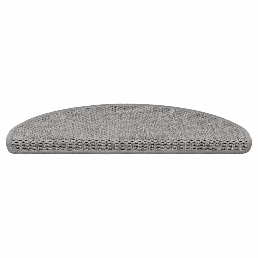 Selvklebende trappematter sisal 30 stk 65x21x4 cm sølv