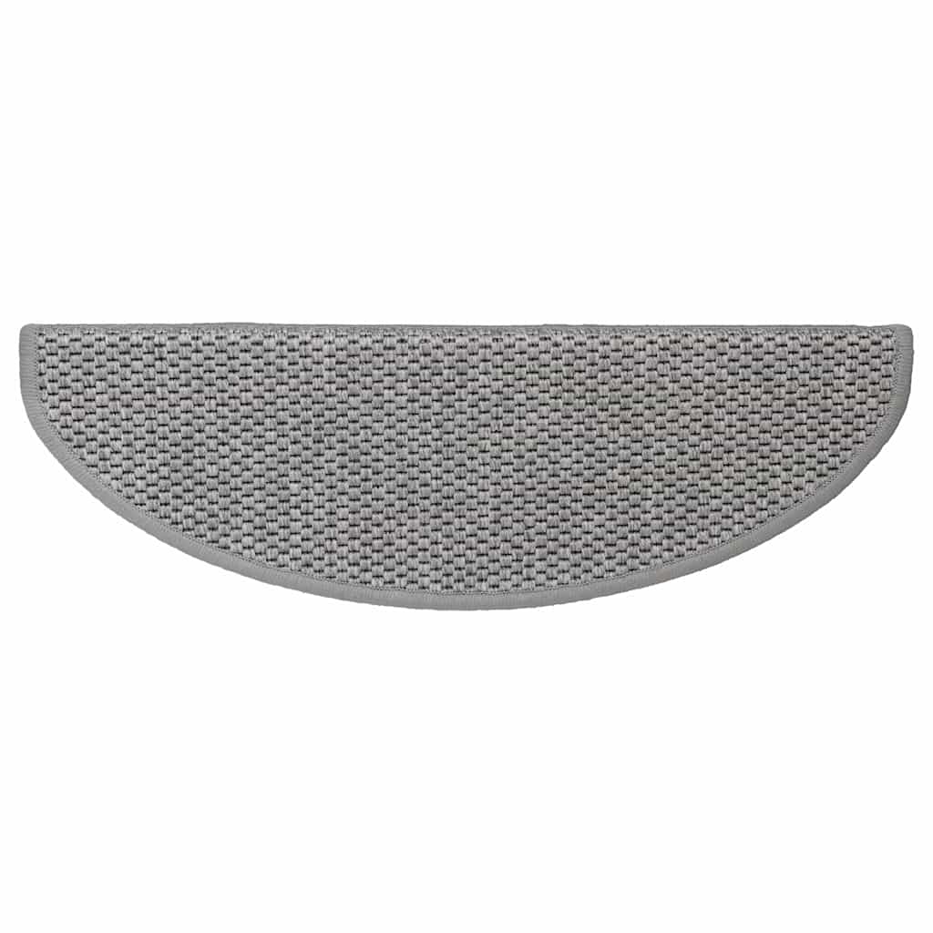 Selvklebende trappematter sisal 30 stk 65x21x4 cm sølv