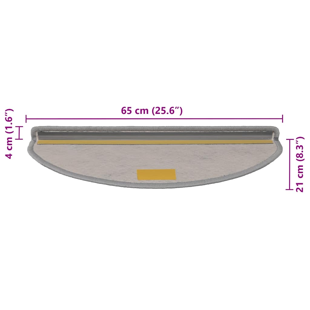 Selvklebende trappematter sisal 30 stk 65x21x4 cm sølv