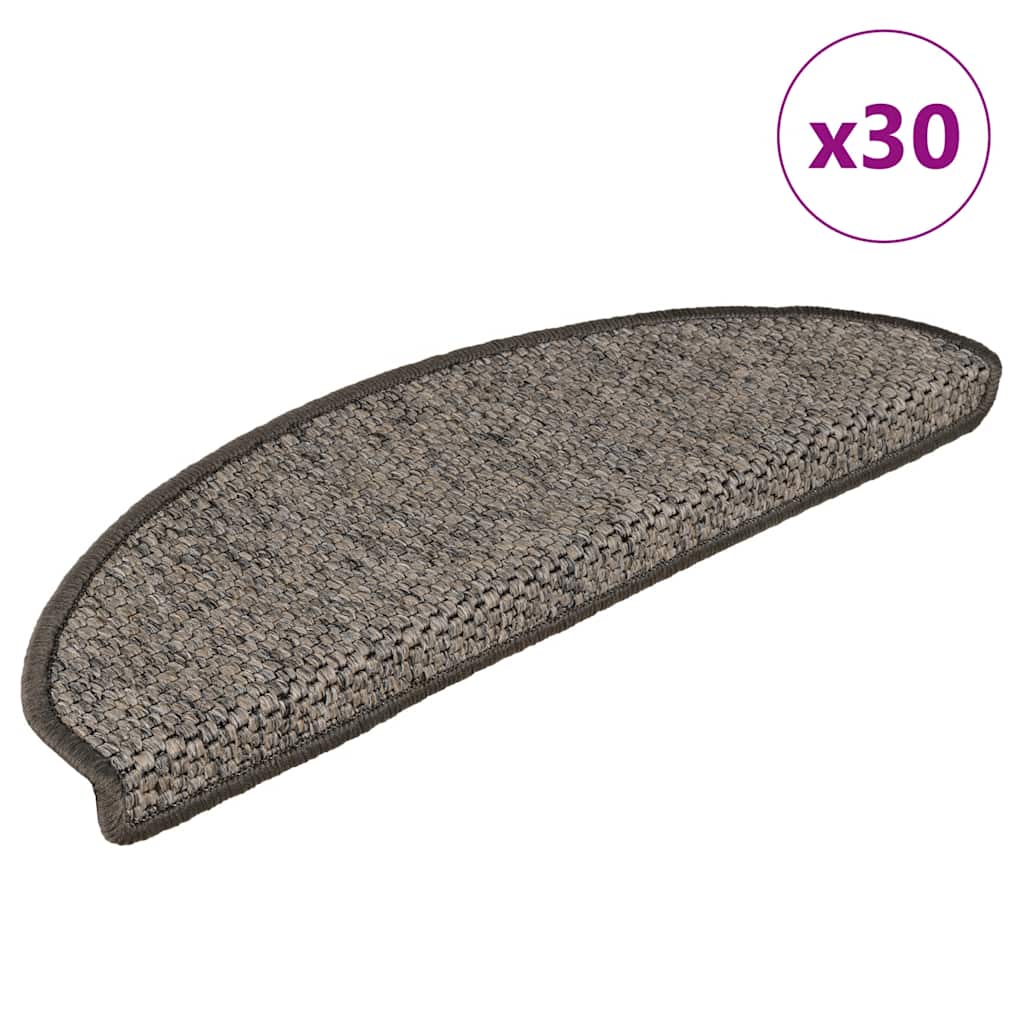 Selvklebende trappematter sisal 30 stk 65x21x4 cm brun beige