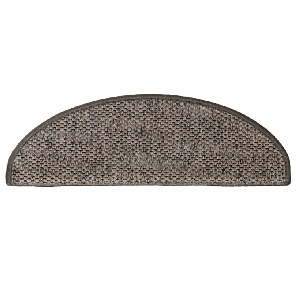 Selvklebende trappematter sisal 30 stk 65x21x4 cm grå og beige