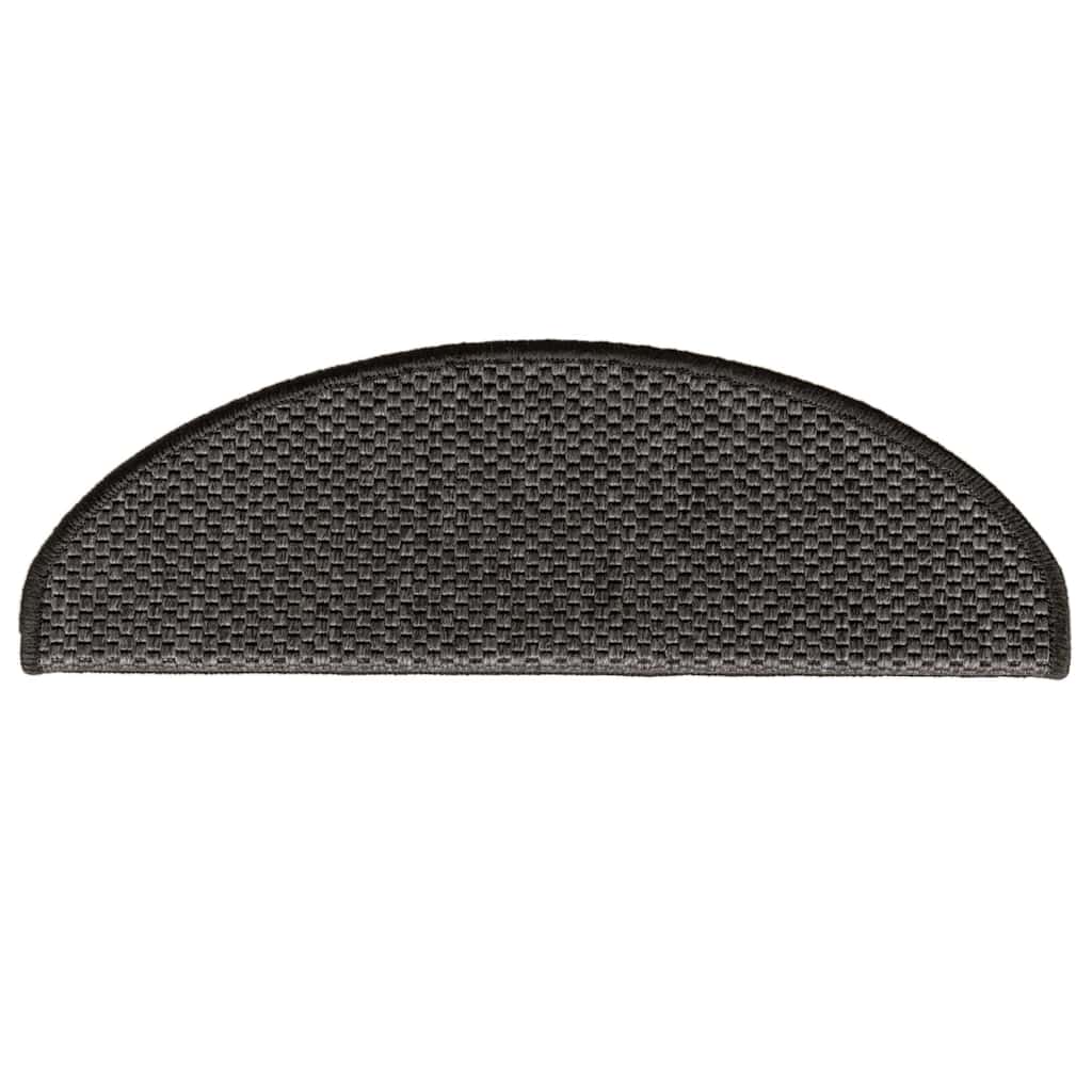 Selvklebende trappematter sisal 30 stk 65x21x4 cm antrasitt