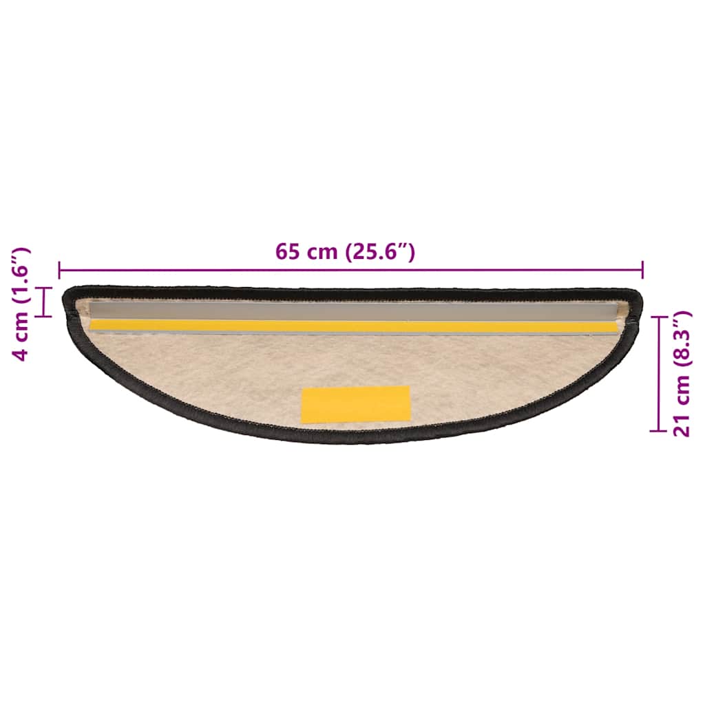 Selvklebende trappematter sisal 30 stk 65x21x4 cm antrasitt