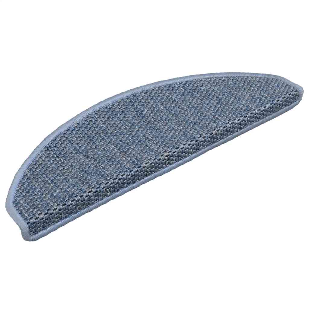 Selvklebende trappematter sisal 30 stk 65x21x4 cm blå