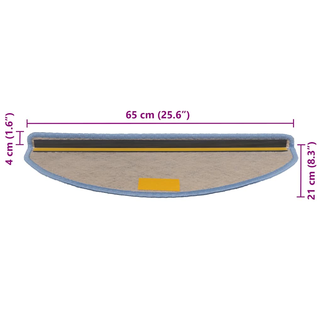 Selvklebende trappematter sisal 30 stk 65x21x4 cm blå