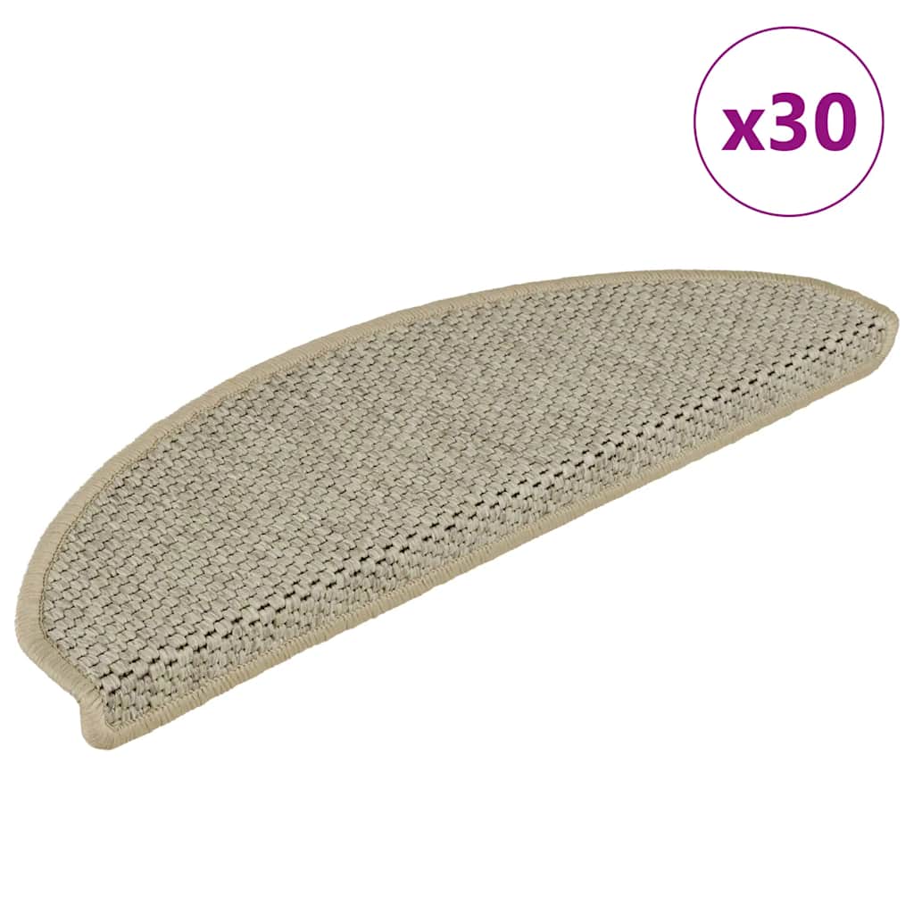 Selvklebende trappematter sisal 30 stk 65x21x4 cm lysegrønn