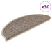 Selvklebende trappematter sisal 30 stk 65x21x4 cm mørk beige
