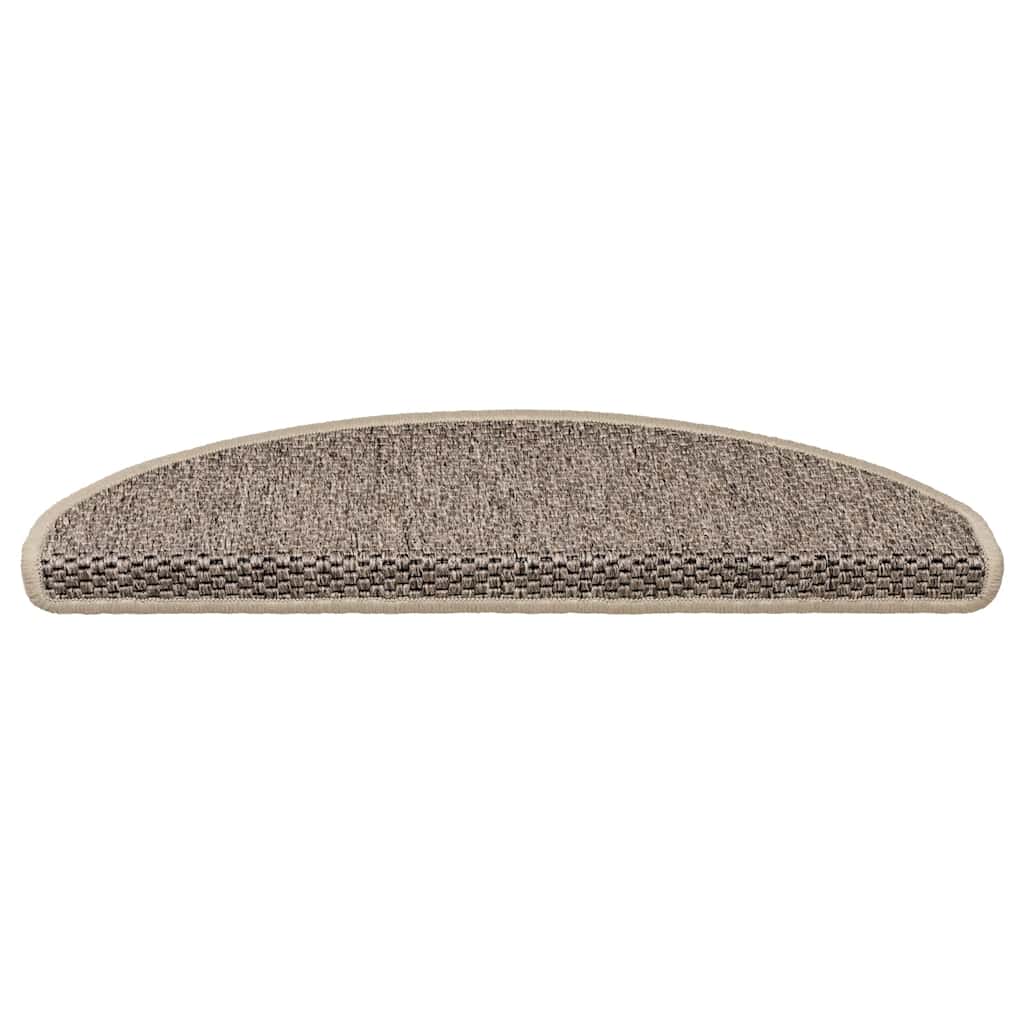 Selvklebende trappematter sisal 30 stk 65x21x4 cm mørk beige