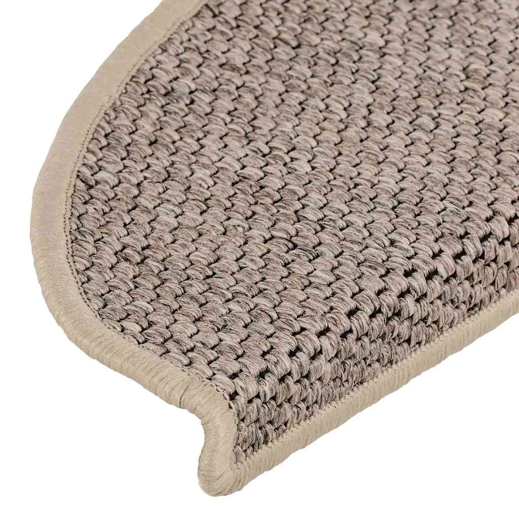 Selvklebende trappematter sisal 30 stk 65x21x4 cm mørk beige