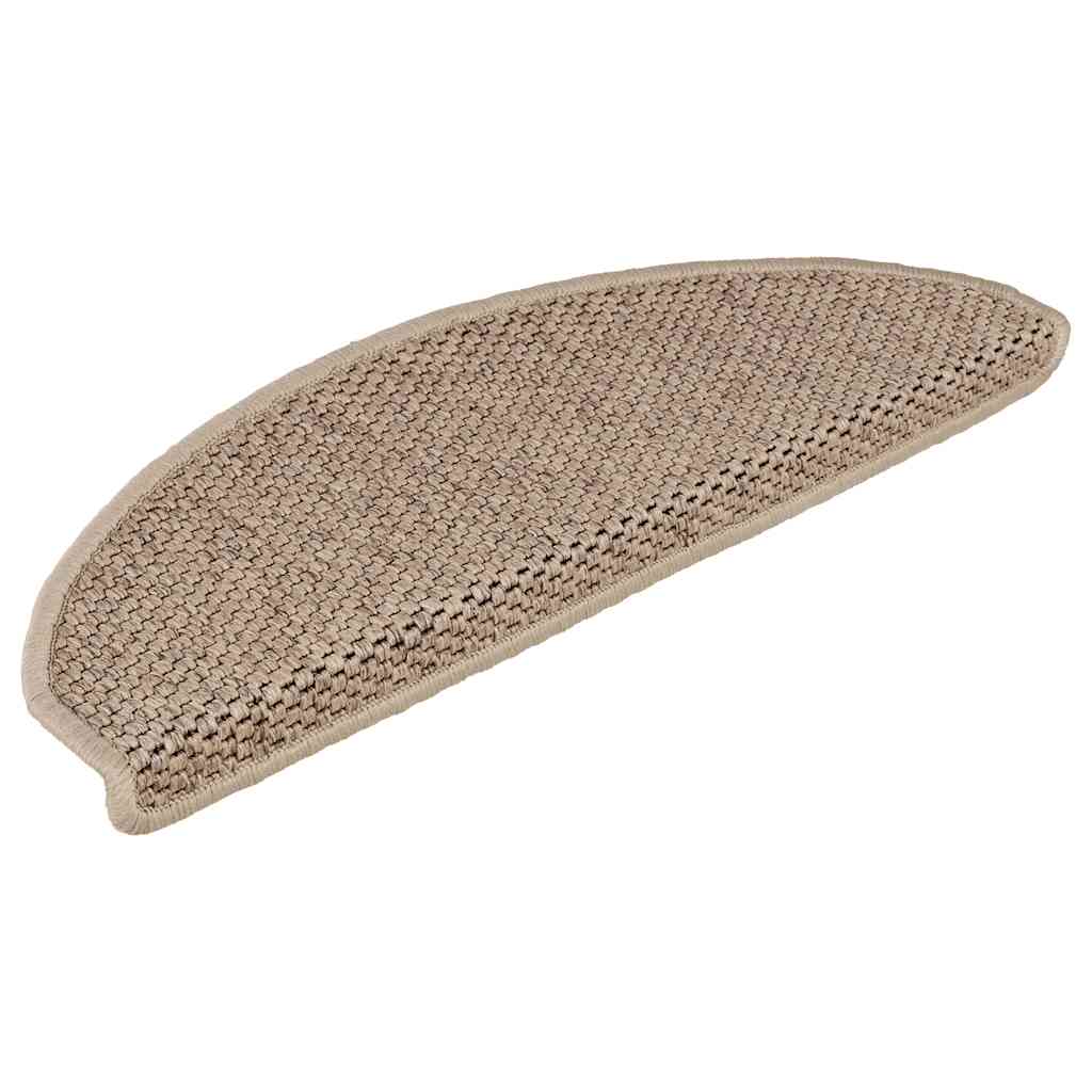 Selvklebende trappematter sisal 30 stk 65x21x4 cm sand