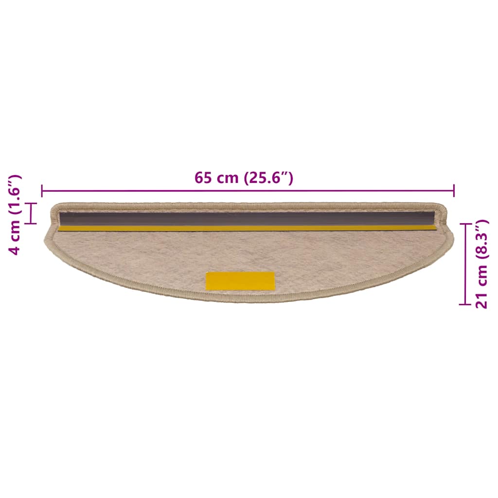 Selvklebende trappematter sisal 30 stk 65x21x4 cm sand