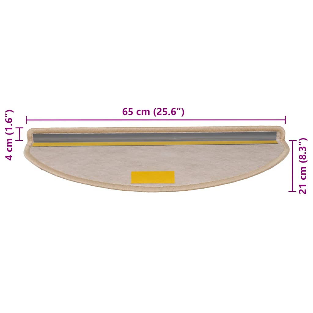 Selvklebende trappematter sisal 30 stk 65x21x4 cm lysebeige