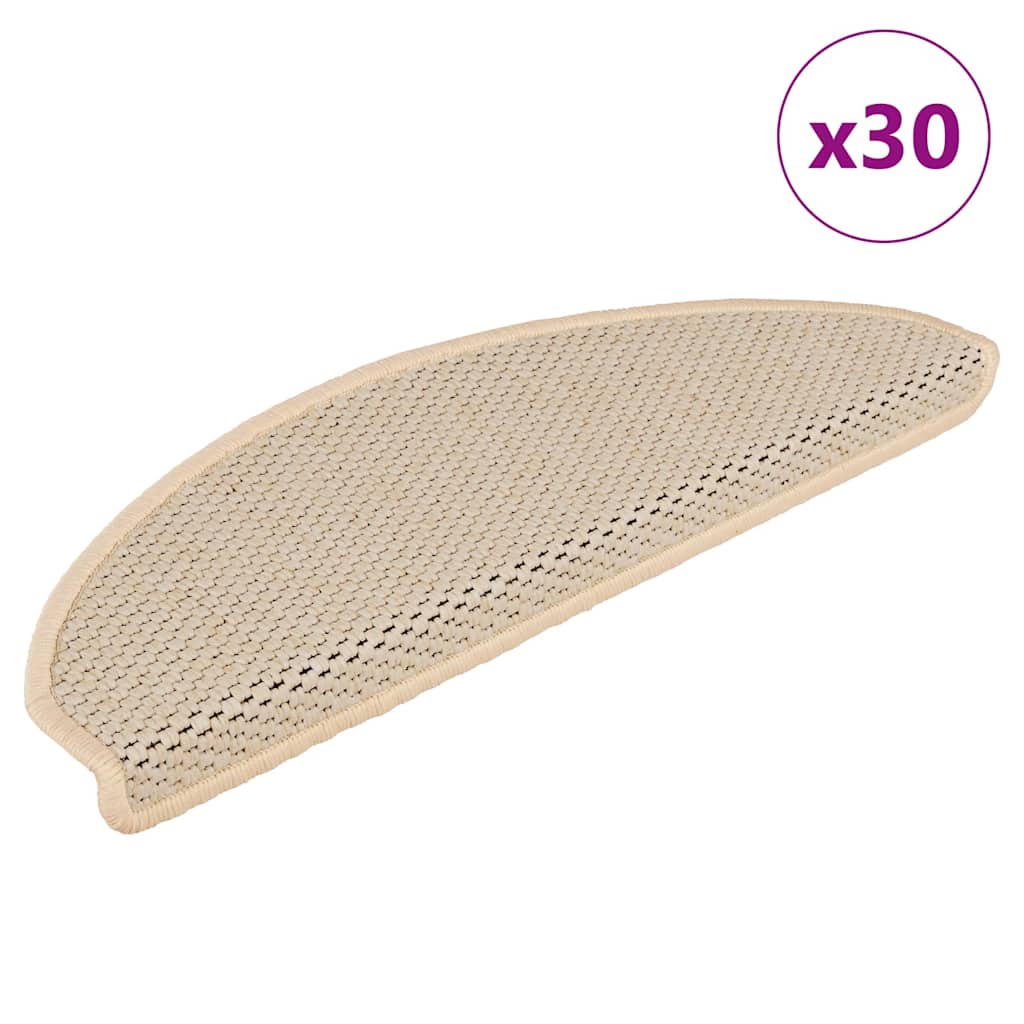 Selvklebende trappematter sisal 30 stk 65x21x4 cm berber