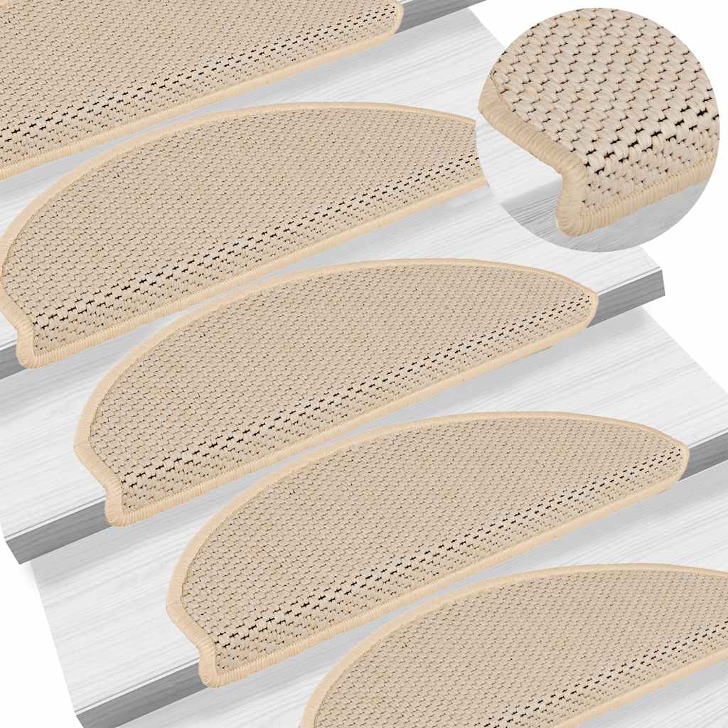 Selvklebende trappematter sisal 30 stk 65x21x4 cm berber