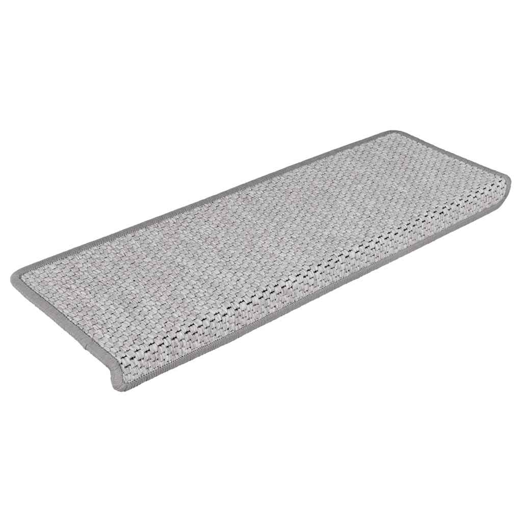 Selvklebende trappematter sisal 30 stk 65x21x4 cm platina