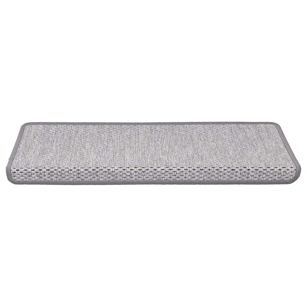 Selvklebende trappematter sisal 30 stk 65x21x4 cm platina