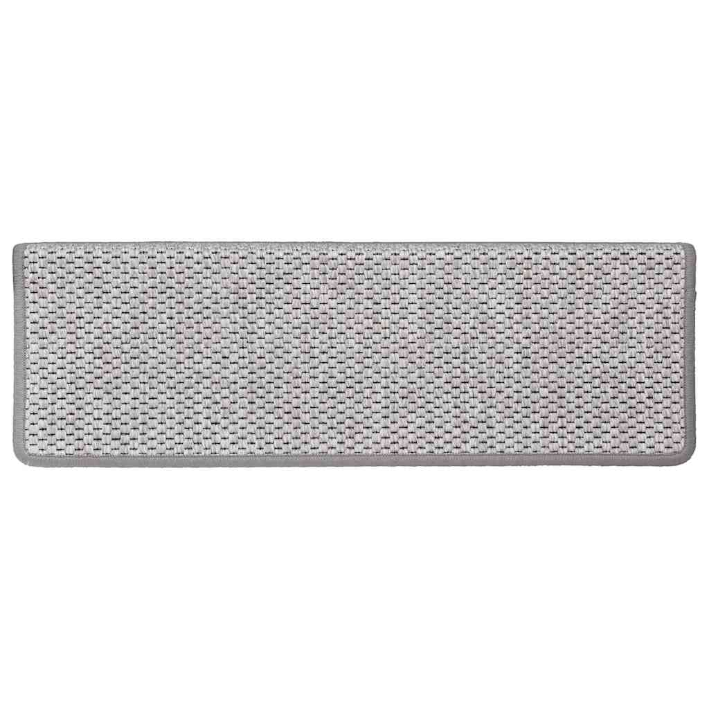 Selvklebende trappematter sisal 30 stk 65x21x4 cm platina