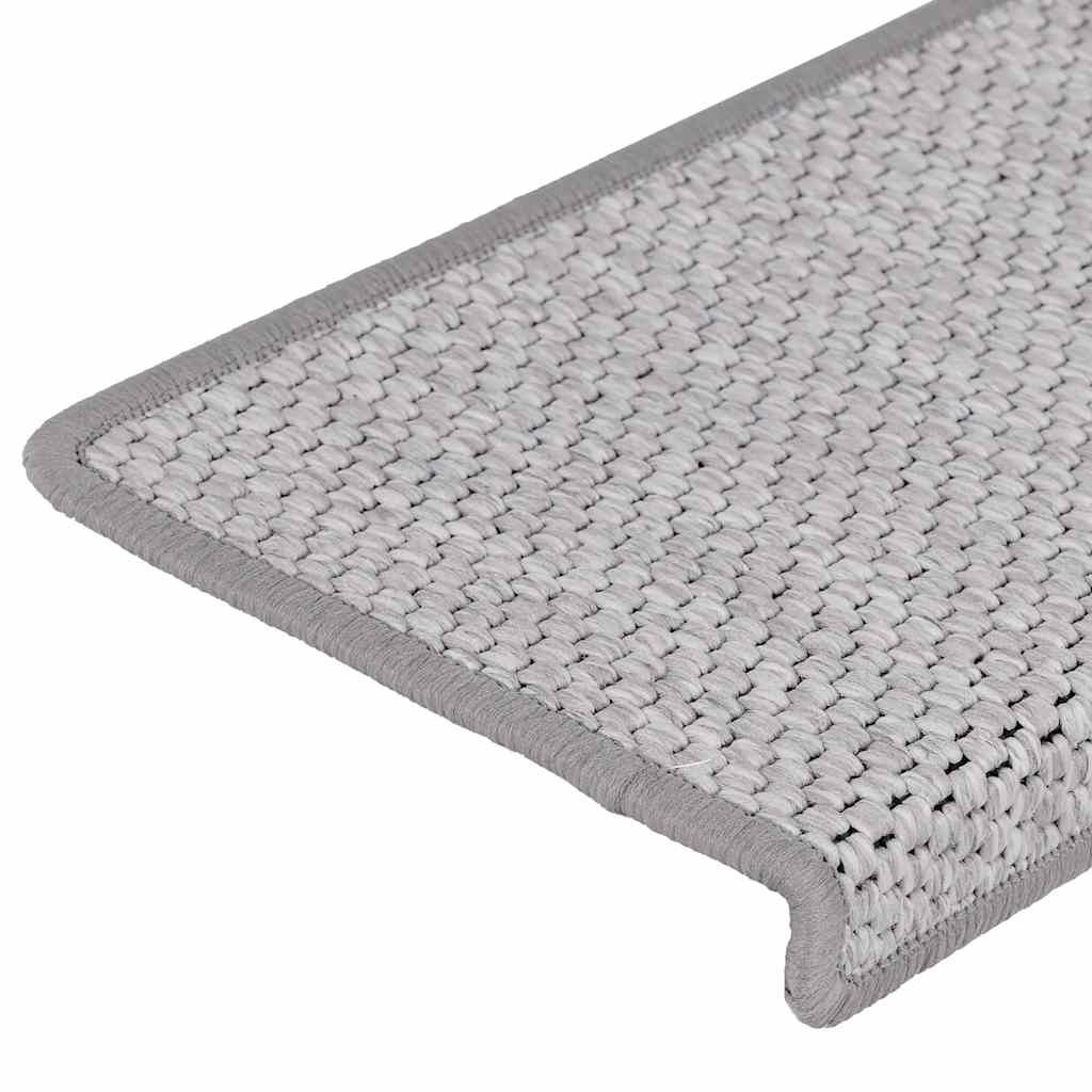 Selvklebende trappematter sisal 30 stk 65x21x4 cm platina