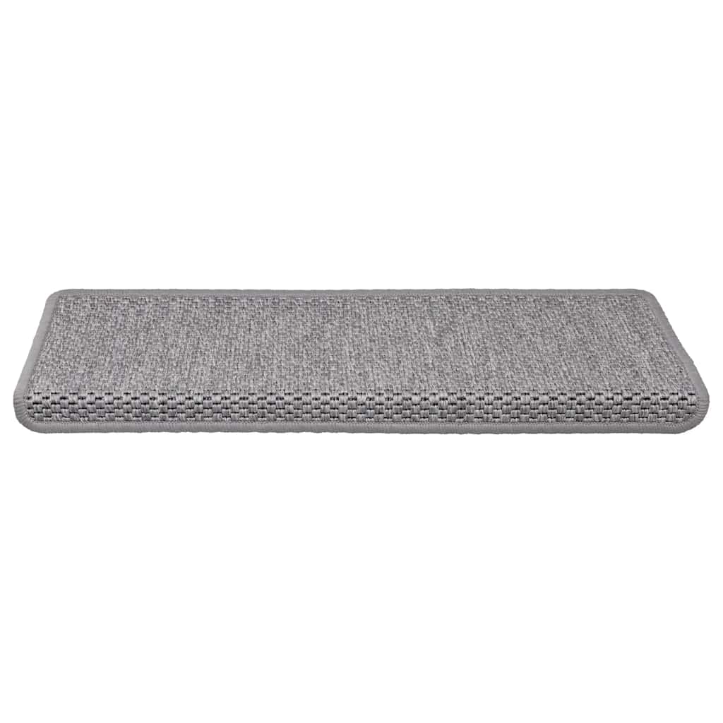 Selvklebende trappematter sisal 30 stk 65x21x4 cm sølv