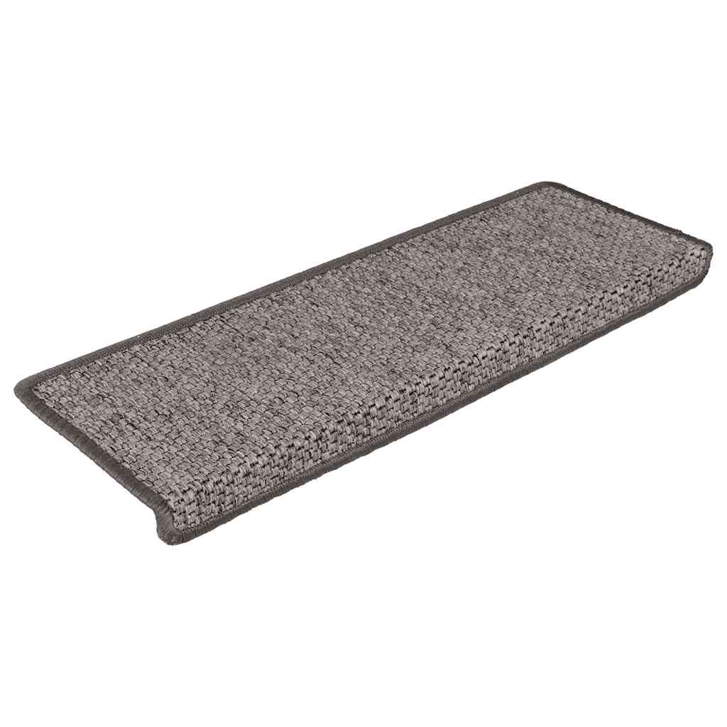 Selvklebende trappematter sisal 30 stk 65x21x4 cm grå og beige
