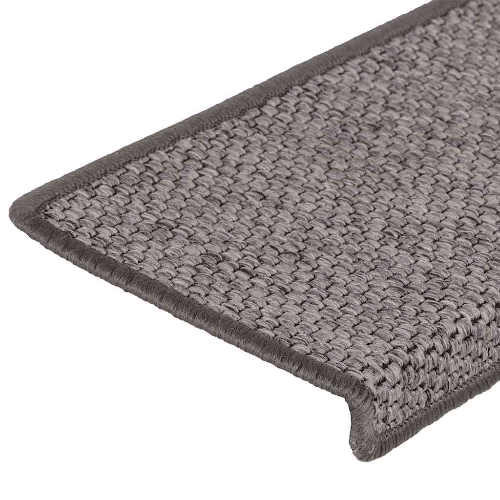 Selvklebende trappematter sisal 30 stk 65x21x4 cm grå og beige