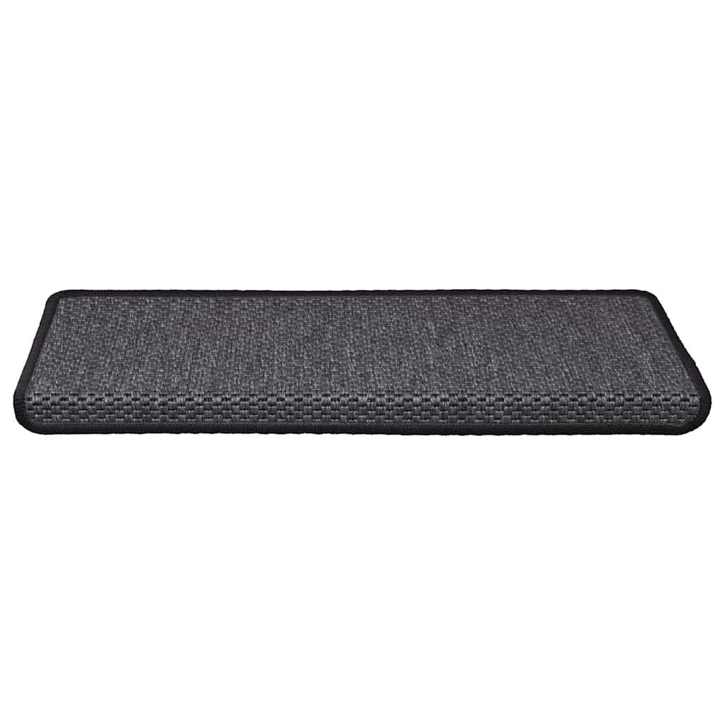Selvklebende trappematter sisal 30 stk 65x21x4 cm antrasitt