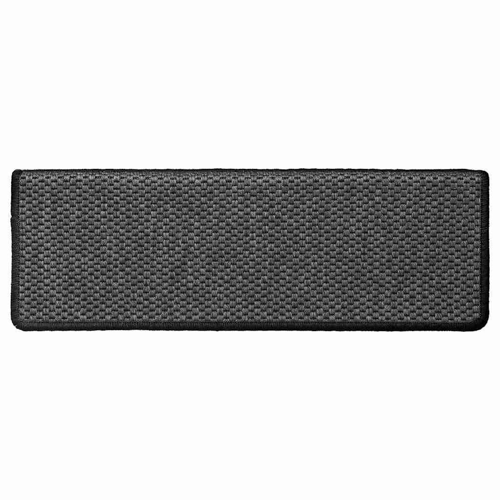 Selvklebende trappematter sisal 30 stk 65x21x4 cm antrasitt