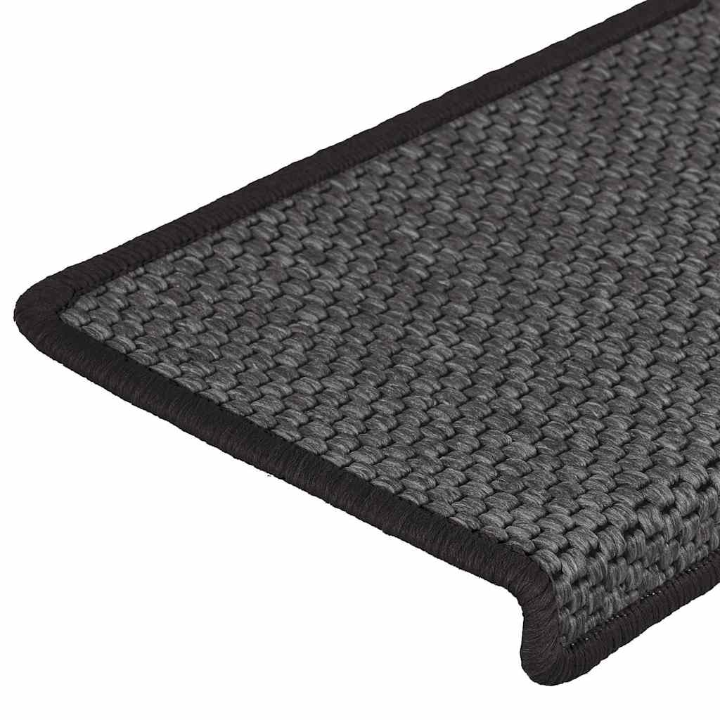 Selvklebende trappematter sisal 30 stk 65x21x4 cm antrasitt