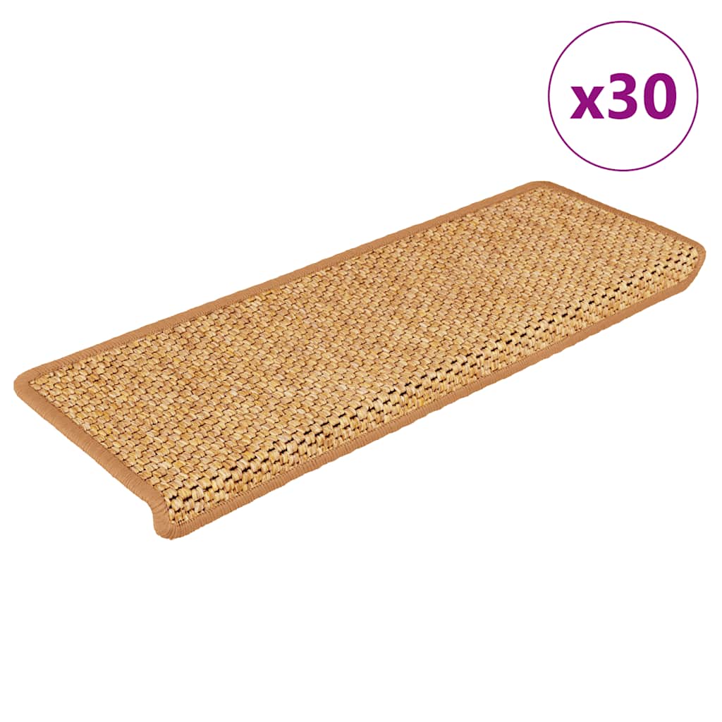 Selvklebende trappematter sisal 30 stk 65x21x4 cm sisal