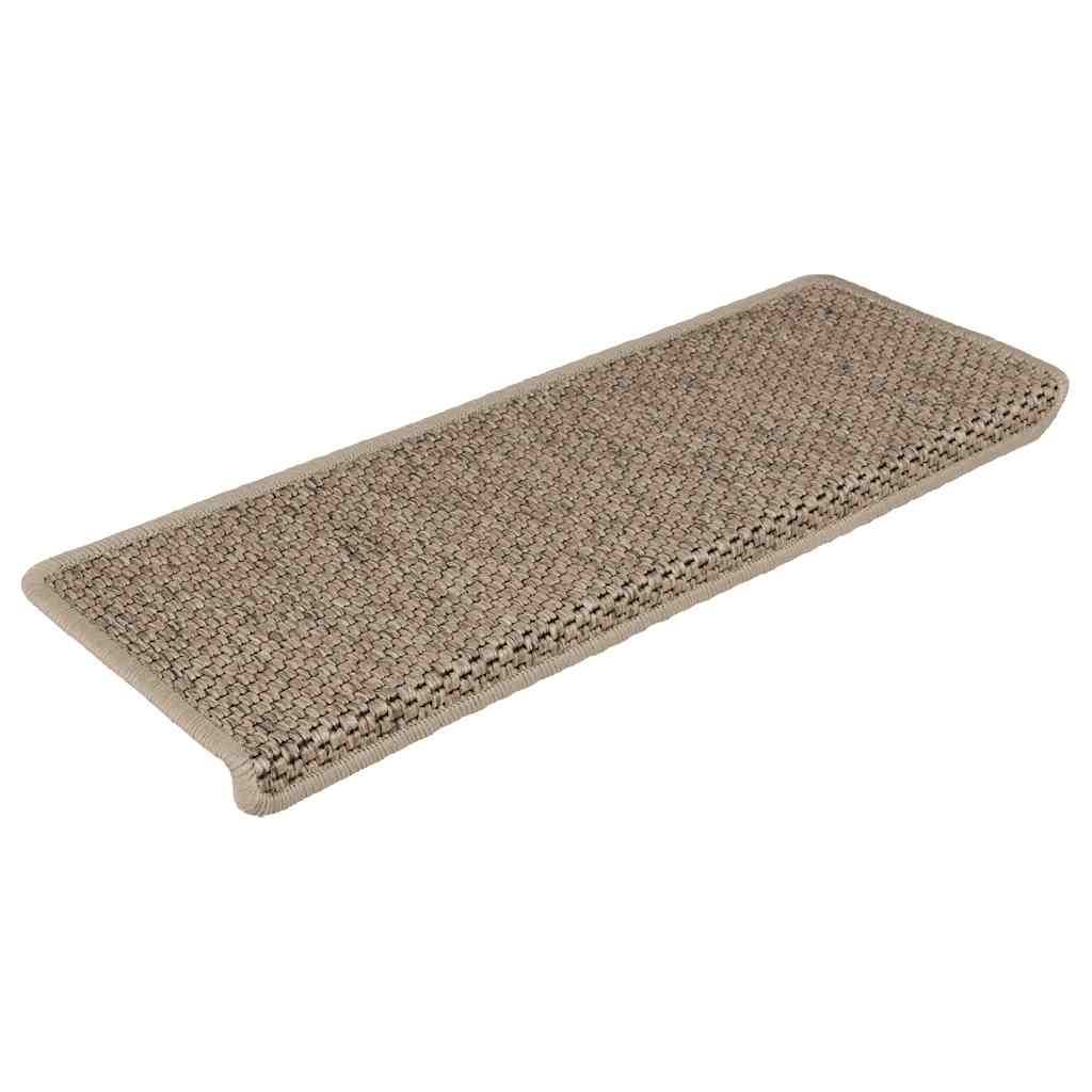 Selvklebende trappematter sisal 30 stk 65x21x4 cm sand