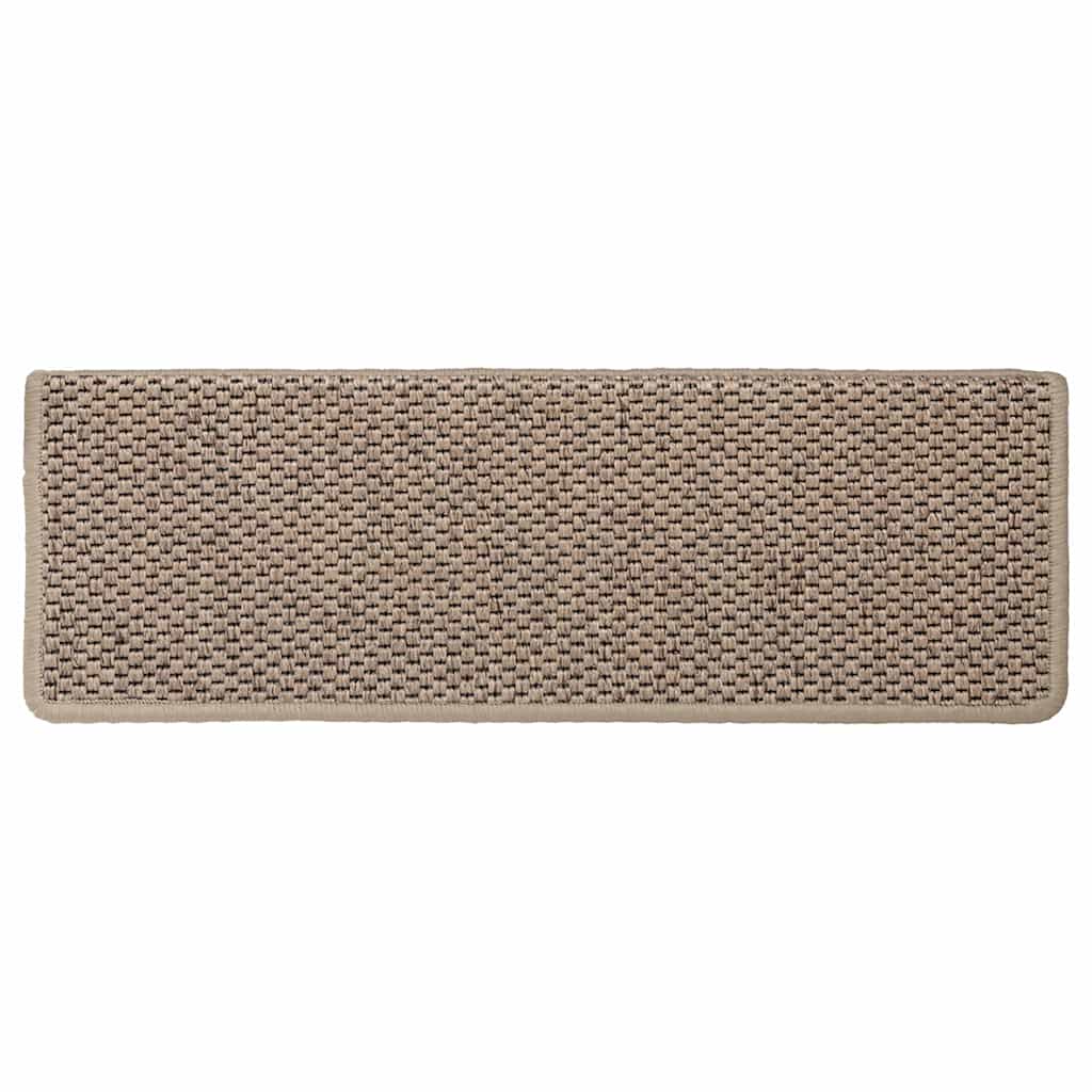 Selvklebende trappematter sisal 30 stk 65x21x4 cm sand