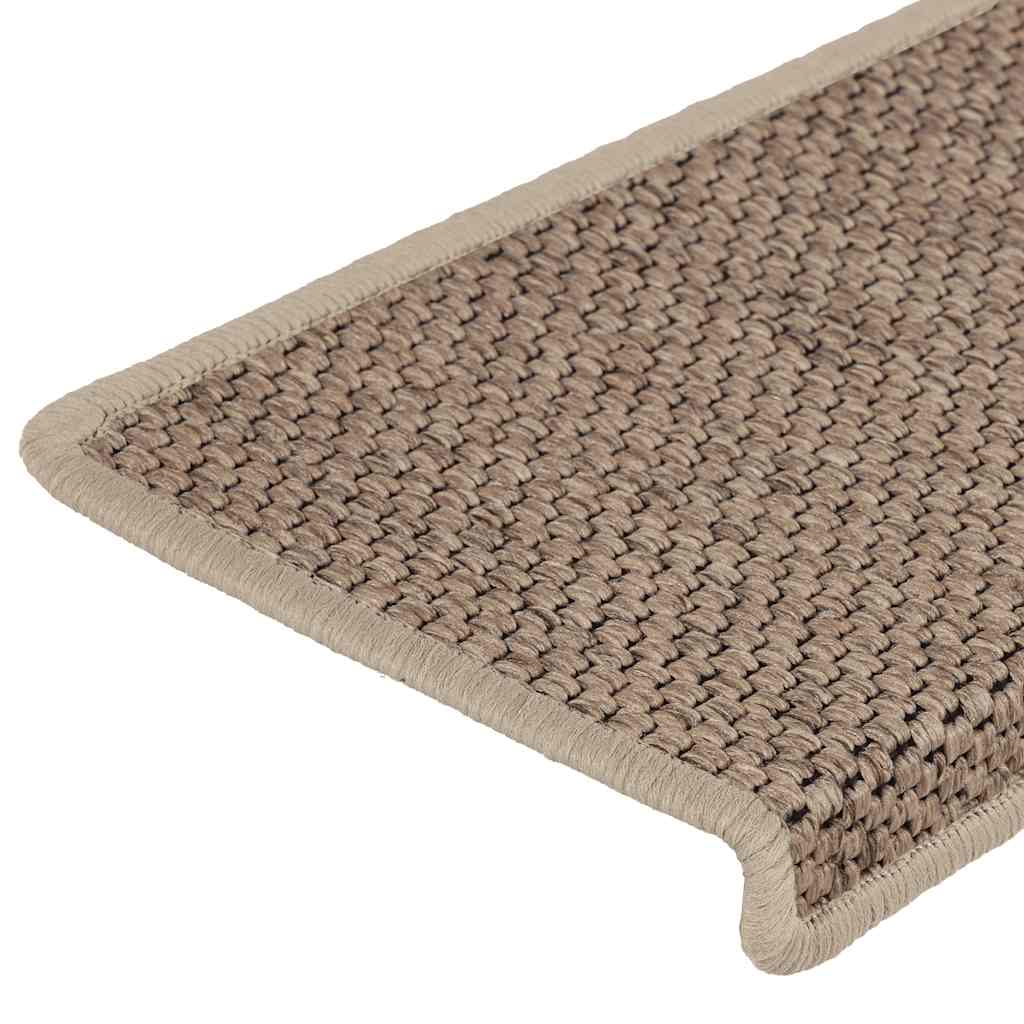 Selvklebende trappematter sisal 30 stk 65x21x4 cm sand