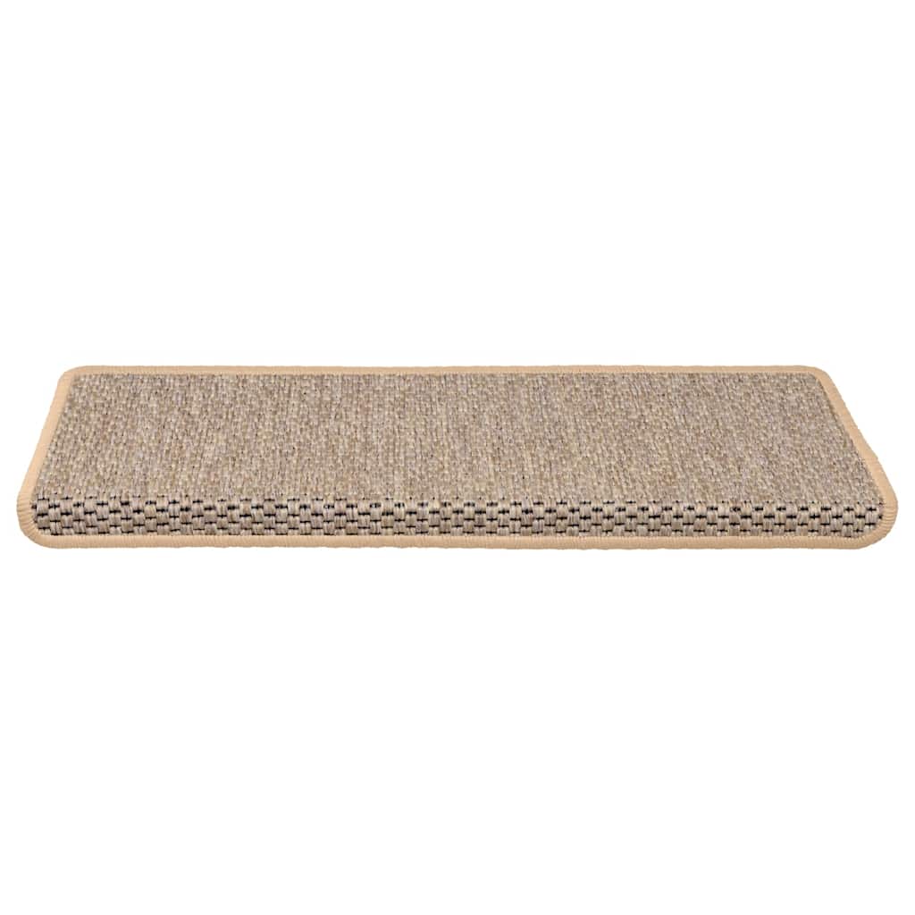 Selvklebende trappematter sisal 30 stk 65x21x4 cm lysebeige