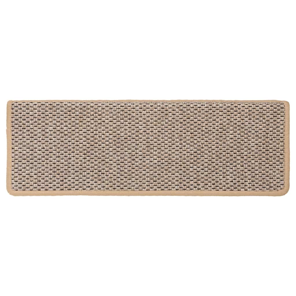 Selvklebende trappematter sisal 30 stk 65x21x4 cm lysebeige