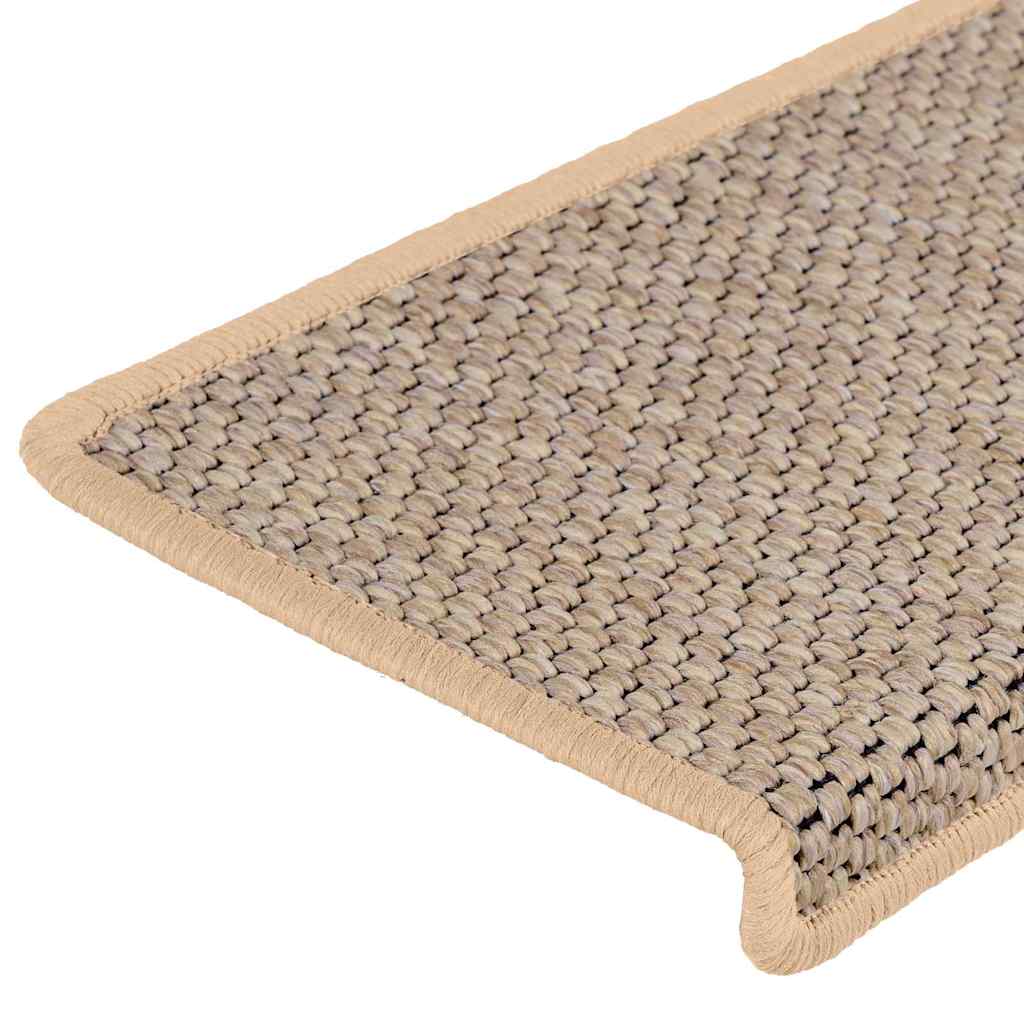 Selvklebende trappematter sisal 30 stk 65x21x4 cm lysebeige