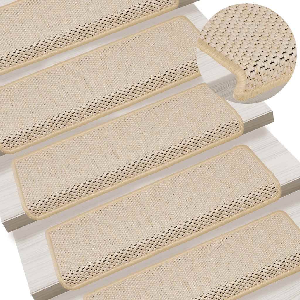 Selvklebende trappematter sisal 30 stk 65x21x4 cm Berber