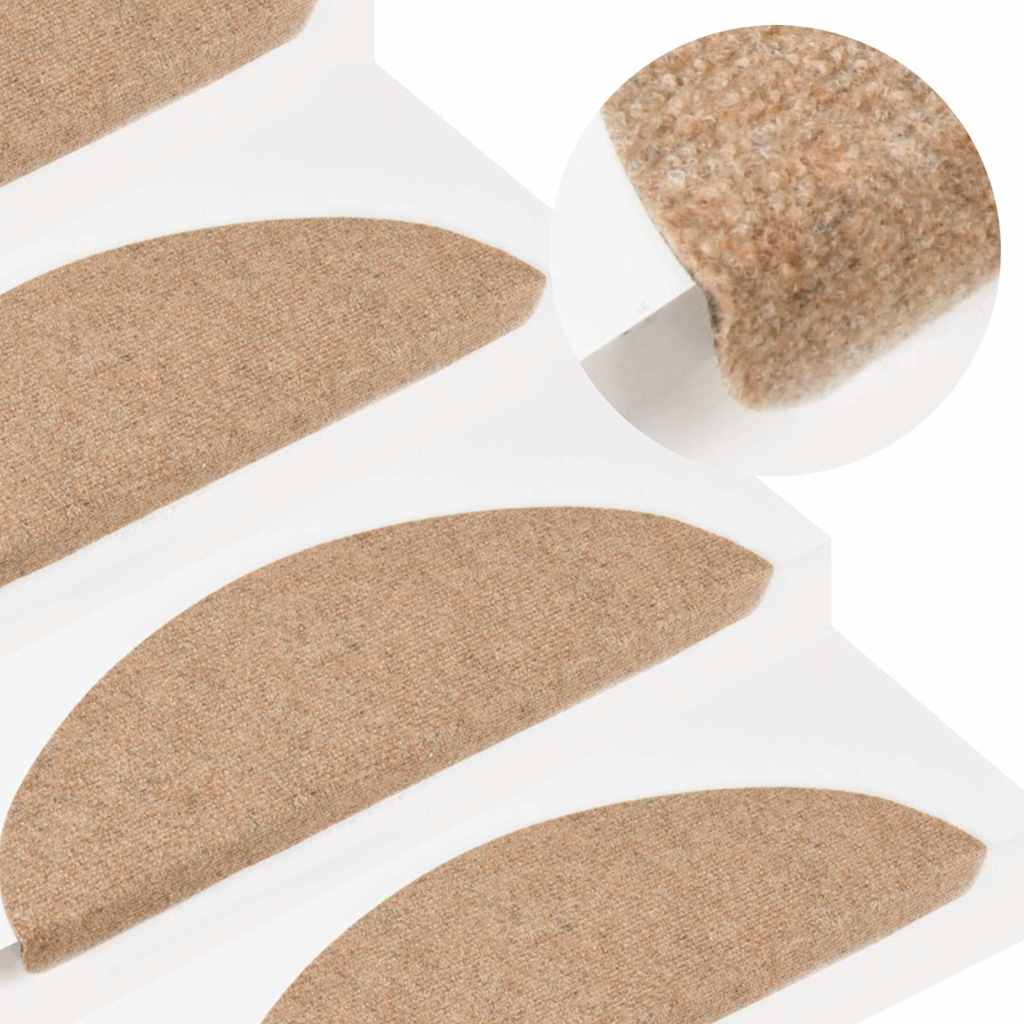 Selvklebende trappematter 20 stk beige 56x17x3 cm