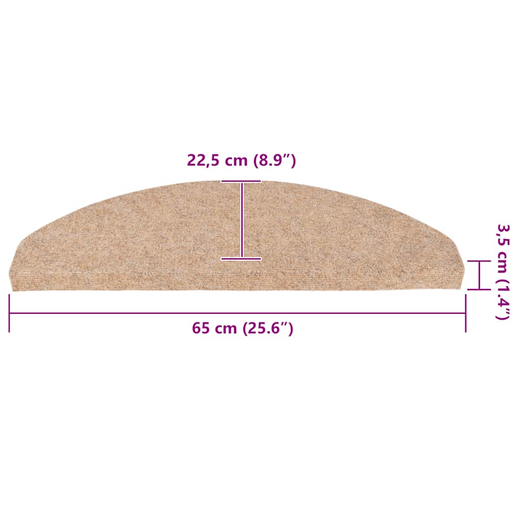 Selvklebende trappematter 30 stk beige 65x22,5x3,5 cm