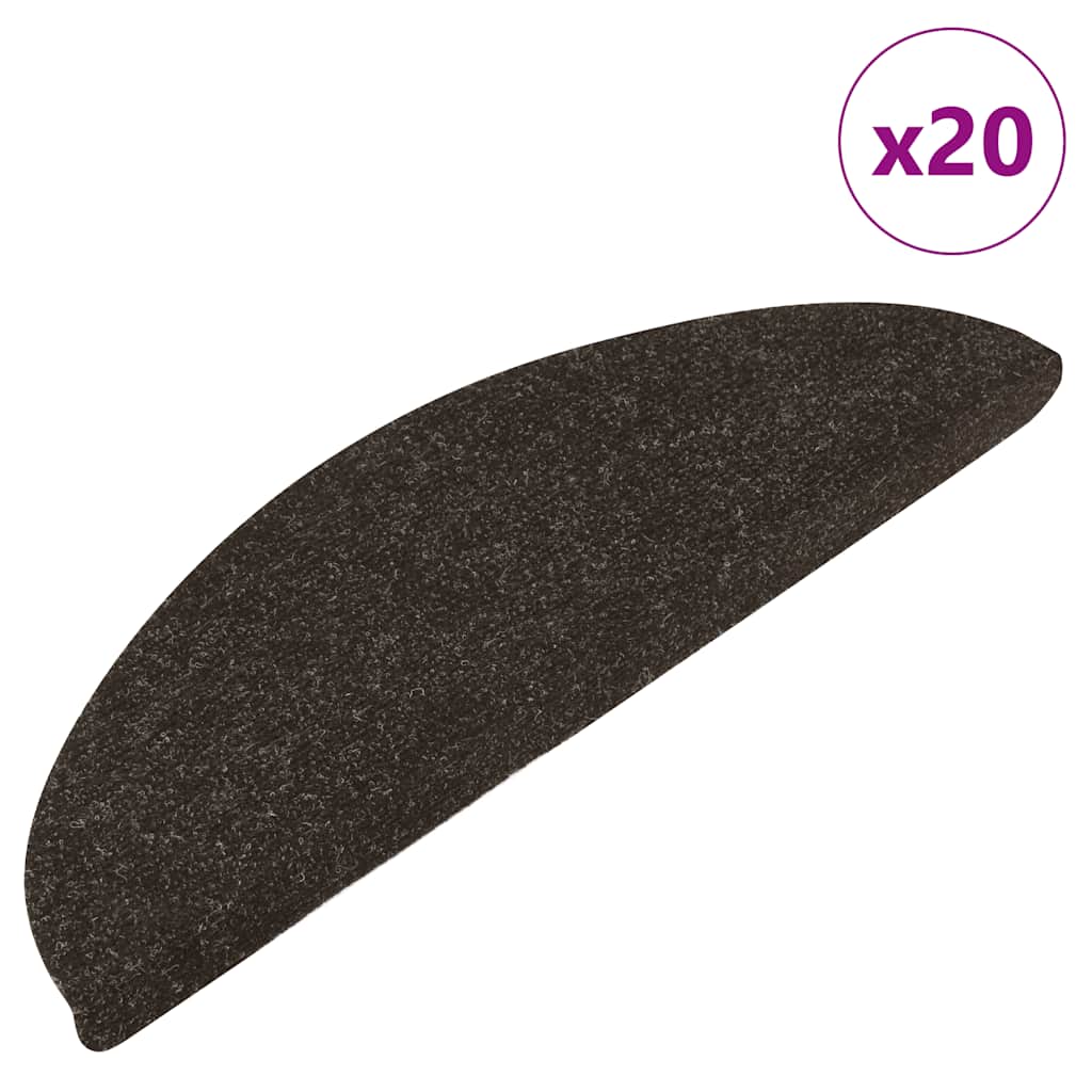 Selvklebende trappematter 20 stk antrasitt 56x17x3 cm
